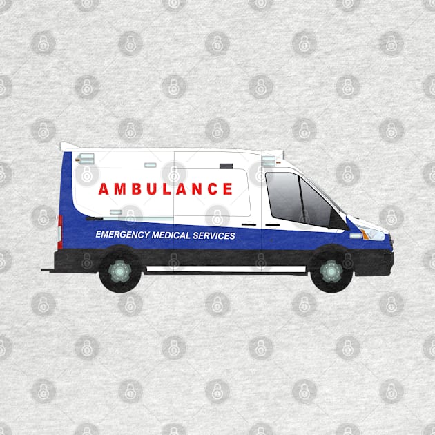 Blue White Transit Ambulance by BassFishin